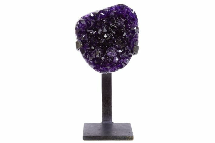 Deep Purple Amethyst Geode With Metal Stand - Uruguay #306940